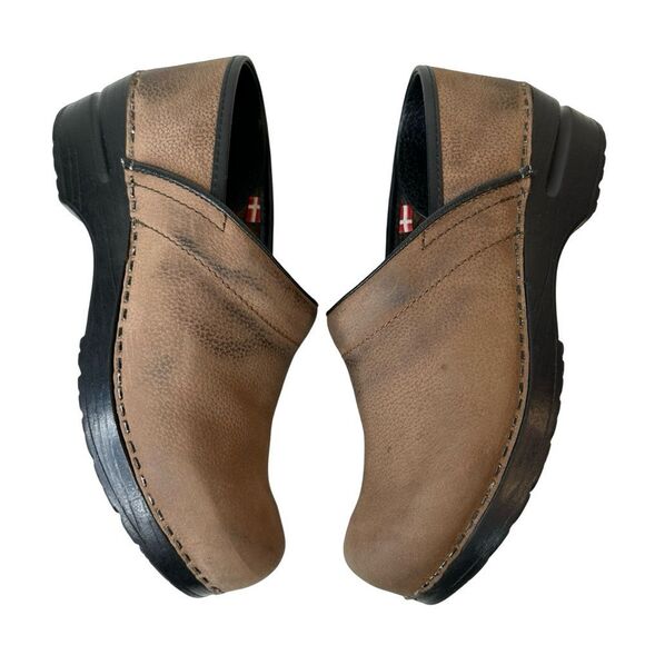 Sanita Brown Leather Mules - Picture 5 of 16